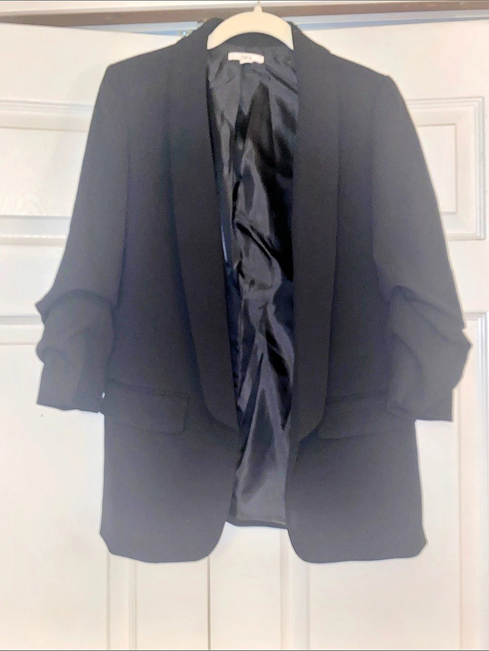 bar III Ruffle Sleeve Blazer in Black Size XS Like New